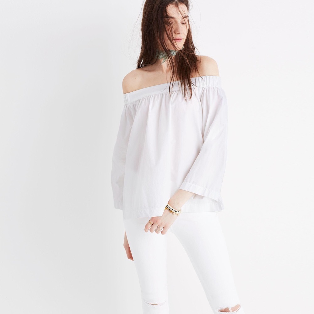 MADEWELL Clean off the shoulder blouse